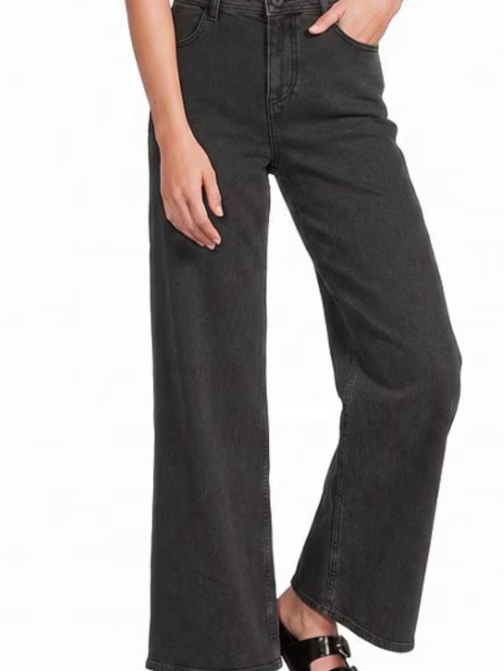 ANTONIO MELANI Wide Leg High-Rise Jeans - Black